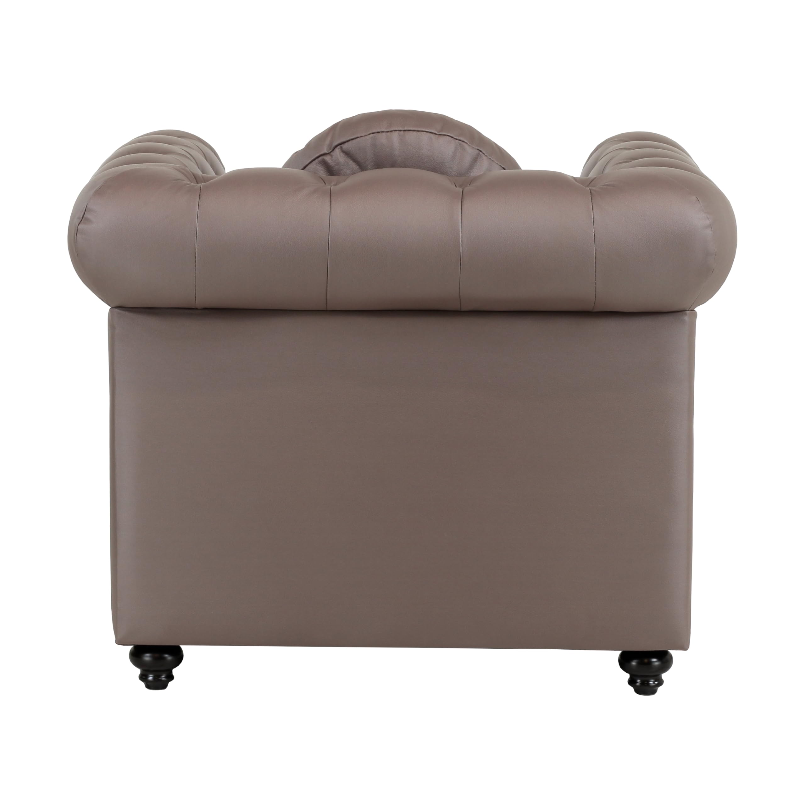 Totò Piccinni Poltrona CHESTER design vintage retrò classico trapuntata piedini in legno (Poltrona, Ecopelle Marrone)