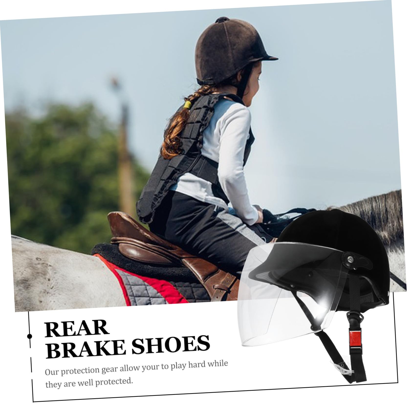 Casco da Equitazione per Bambini e Ragazzi Nero in Abs Regolabile