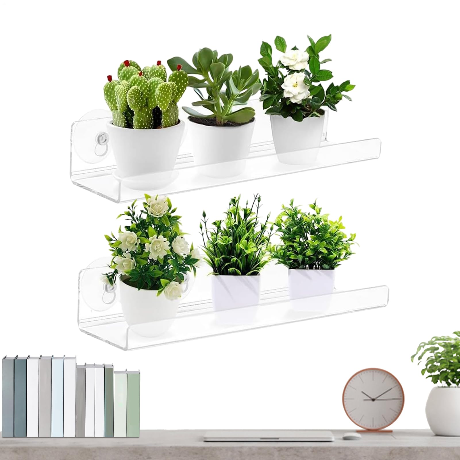 Plantas de pared flotantes para proteger macetas de mascotas soporte con ventosa transparente