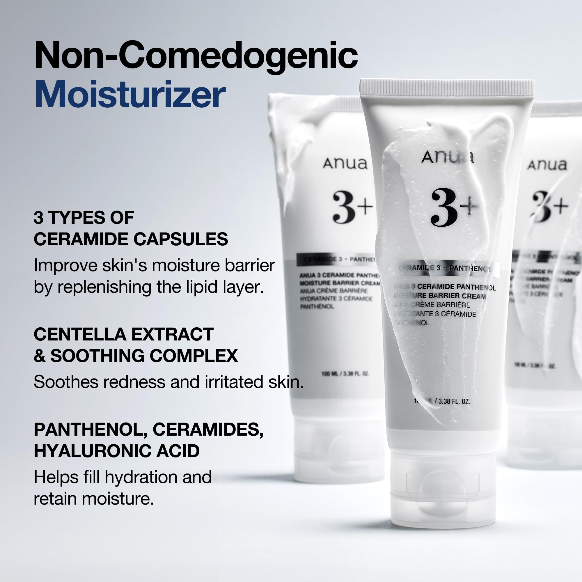 Anua 3 Ceramide Panthenol Moisture Barrier Cream, Hydrating Daily Face Moisturizer for All Skin Types Soothing - Image 4