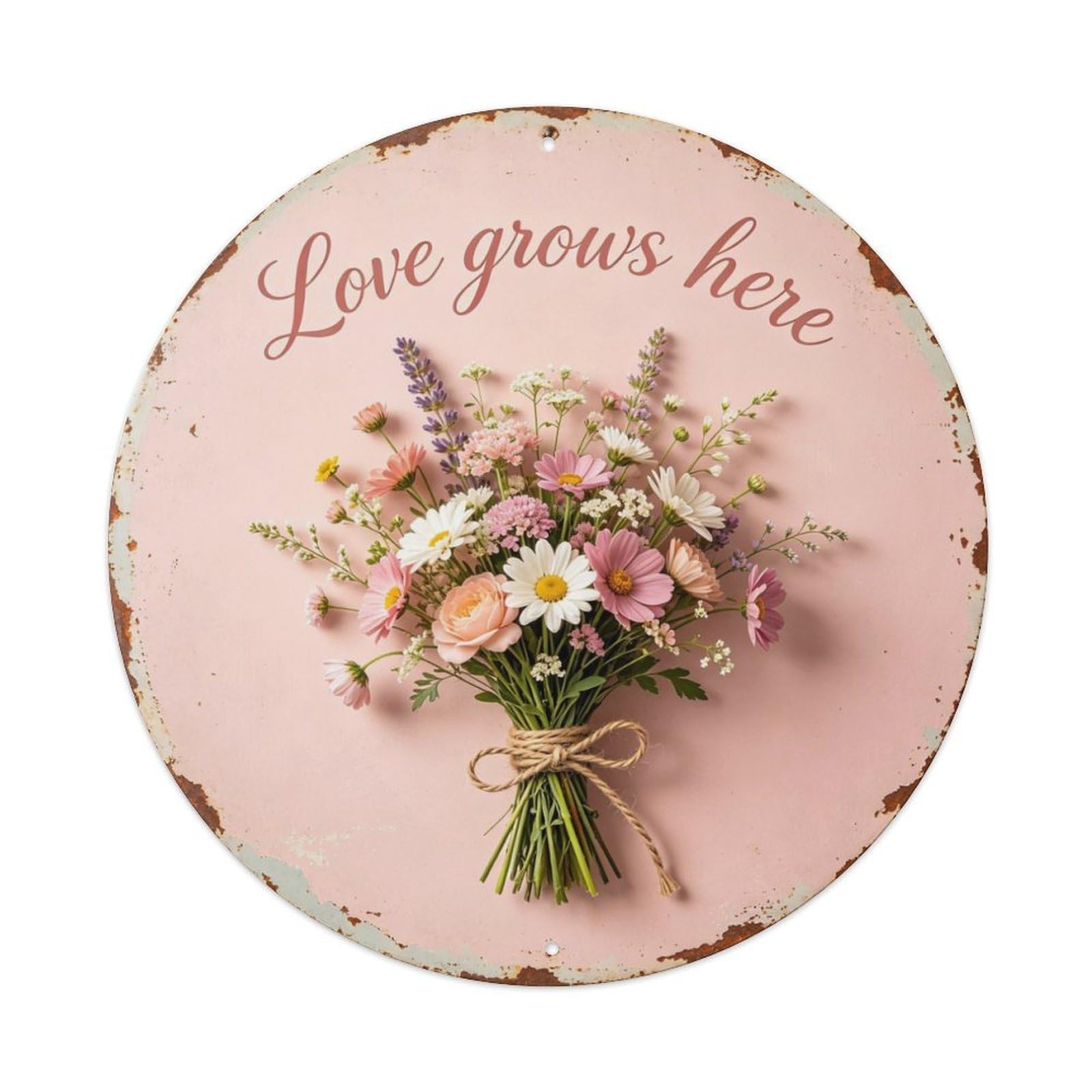 Vintage_love_grows Metal Tin Sign Plaque