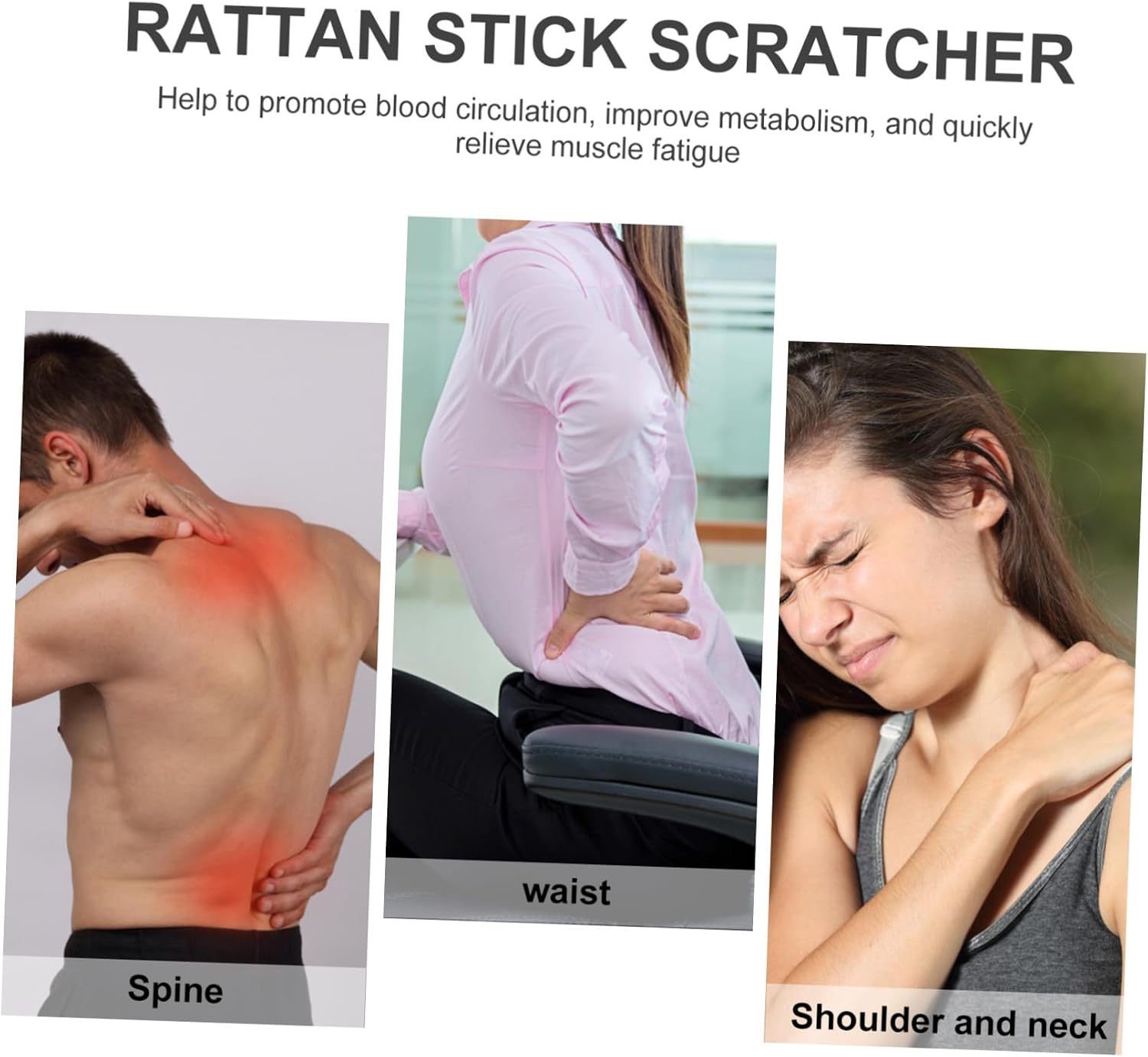 KOMBIUDA Wooden Back Scratcher Natural Sturdy Extendable Back Scraper with Ergonomic Handle for Men and Women Itch Relief Tool