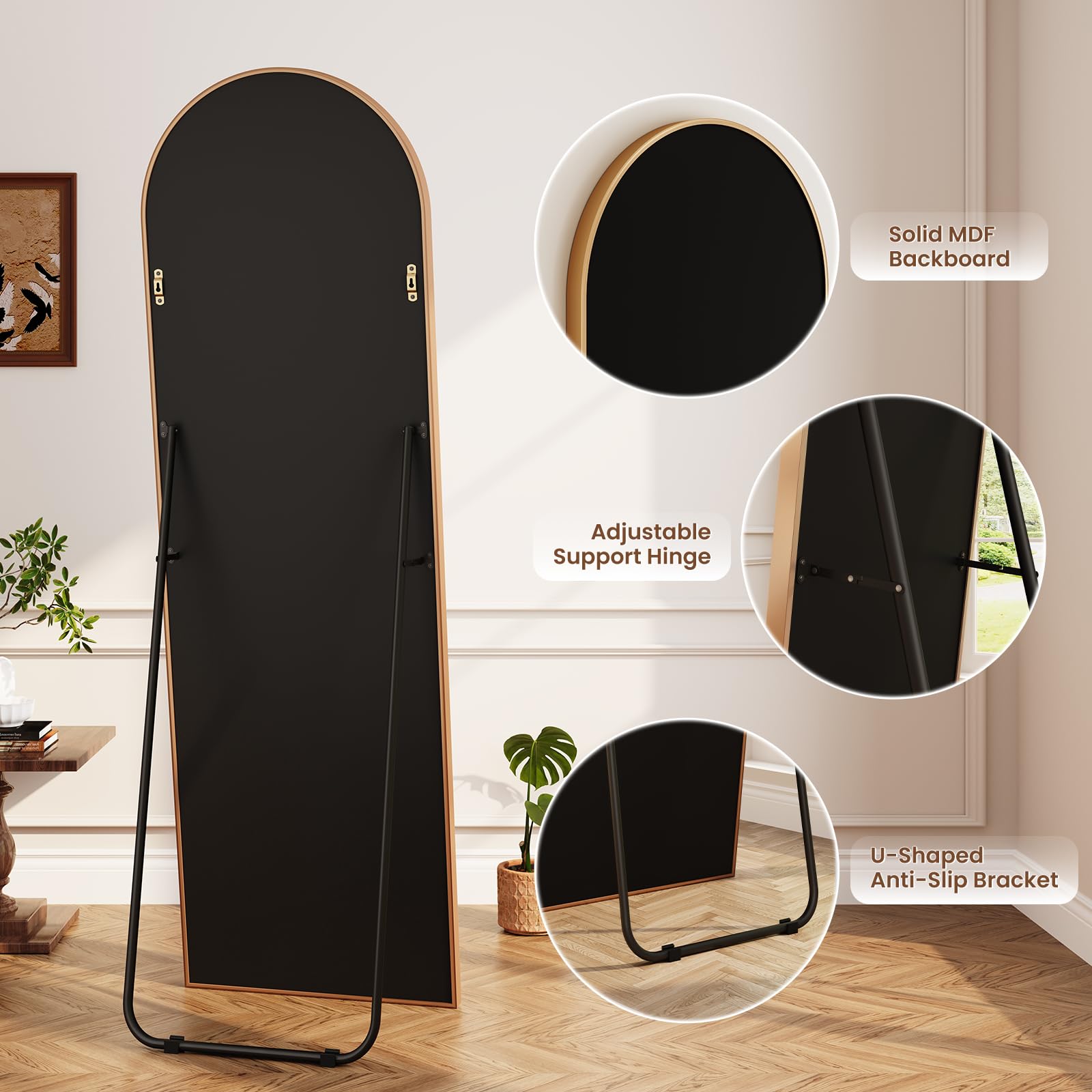 Dripex Grand Miroir 150×40cm Avec Coins Arrondis, Miroir Sur Pied Ou