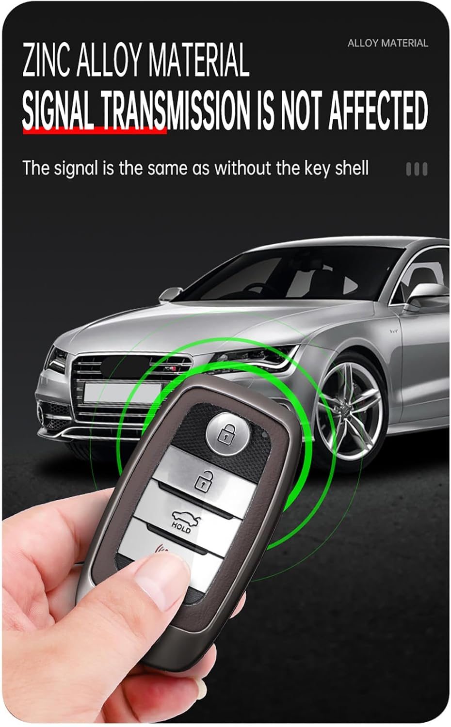 SANRILY Keyless Metal 3/4/6 Button Smart Key Fob Cover Compatible with Kia Seltos Carens 2022 Sonet Rio Rio5 Sportage Ceed Cerato K3 KX3 K4 K5 Sorento Optima Picanto with Leather Keychain Black