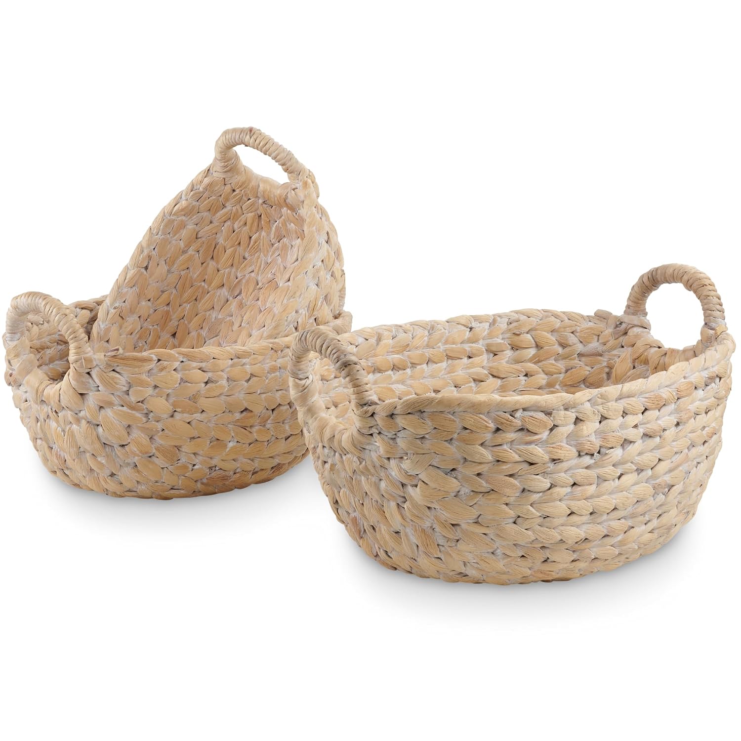 84ECO Lidded Trash Can and Set of 2 Oval Baskets, White