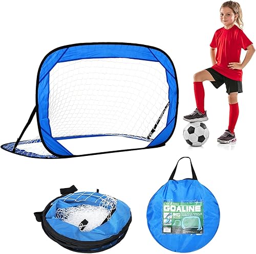 PATIKIL Portería de fútbol portátil de 4 x 3 pies, red de fútbol plegable con bolsa de transporte para entrenamiento, plegable, para interiores y