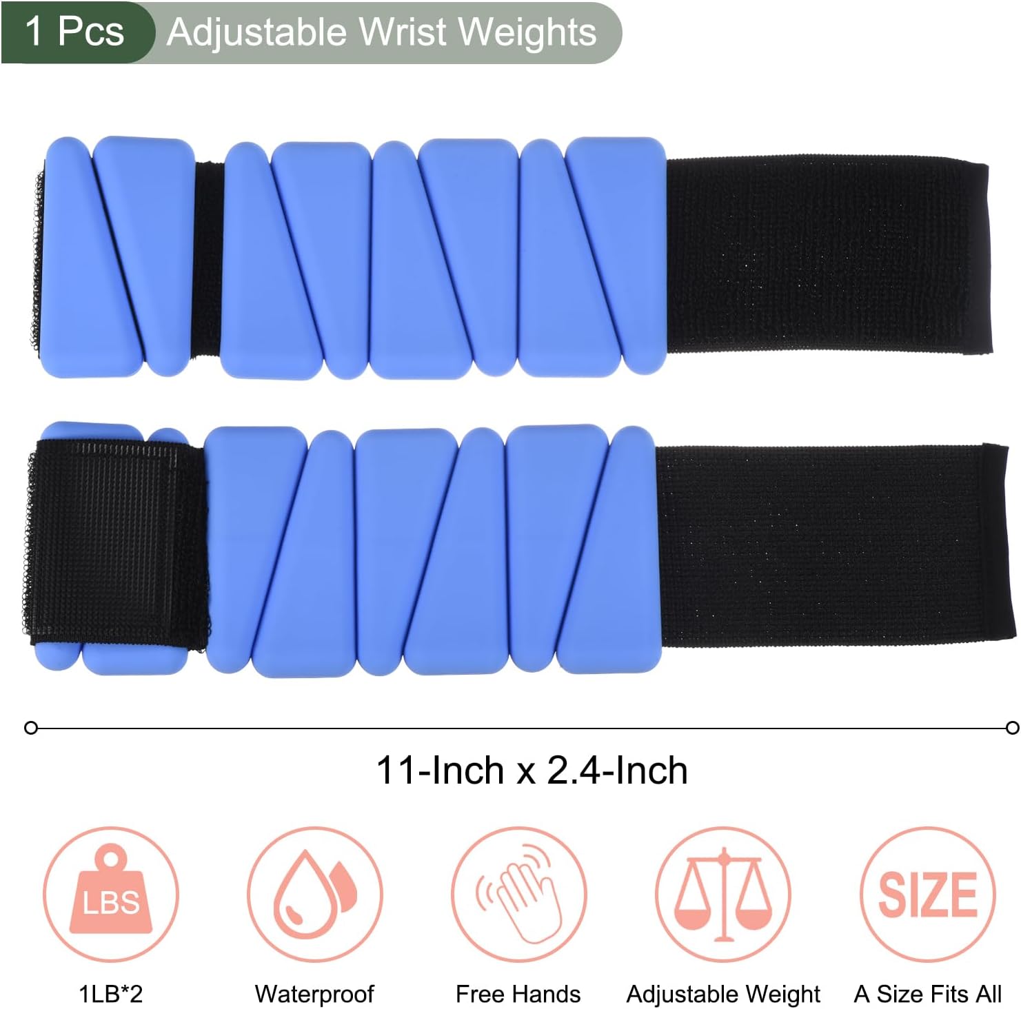 YOKIVE Adjustable Wrist Ankle Leg Weights, Workout with Strap Women & Men Training, Great for Gym Yoga, Walking, Running