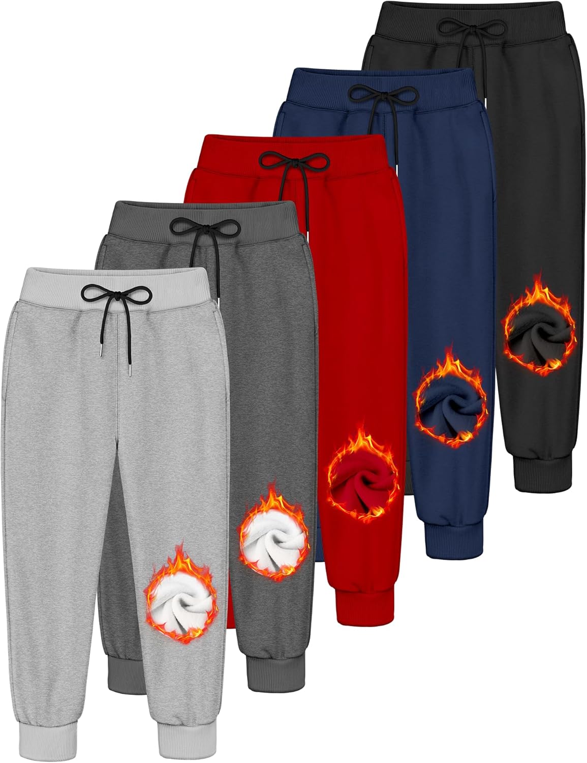 Boys Sweatpants Fleece Pants Toddler Boy Joggers with Pockets Thermal Athletic Sweat Pants for Kids 2-14Y