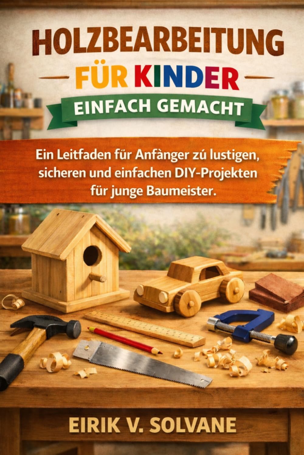 HOLZBEARBEITUNG FÜR KINDER EINFACH GEMACHT: Ein Leitfaden für Anfänger zu lustigen, sicheren und einfachen DIY-Projekten für junge Baumeister.