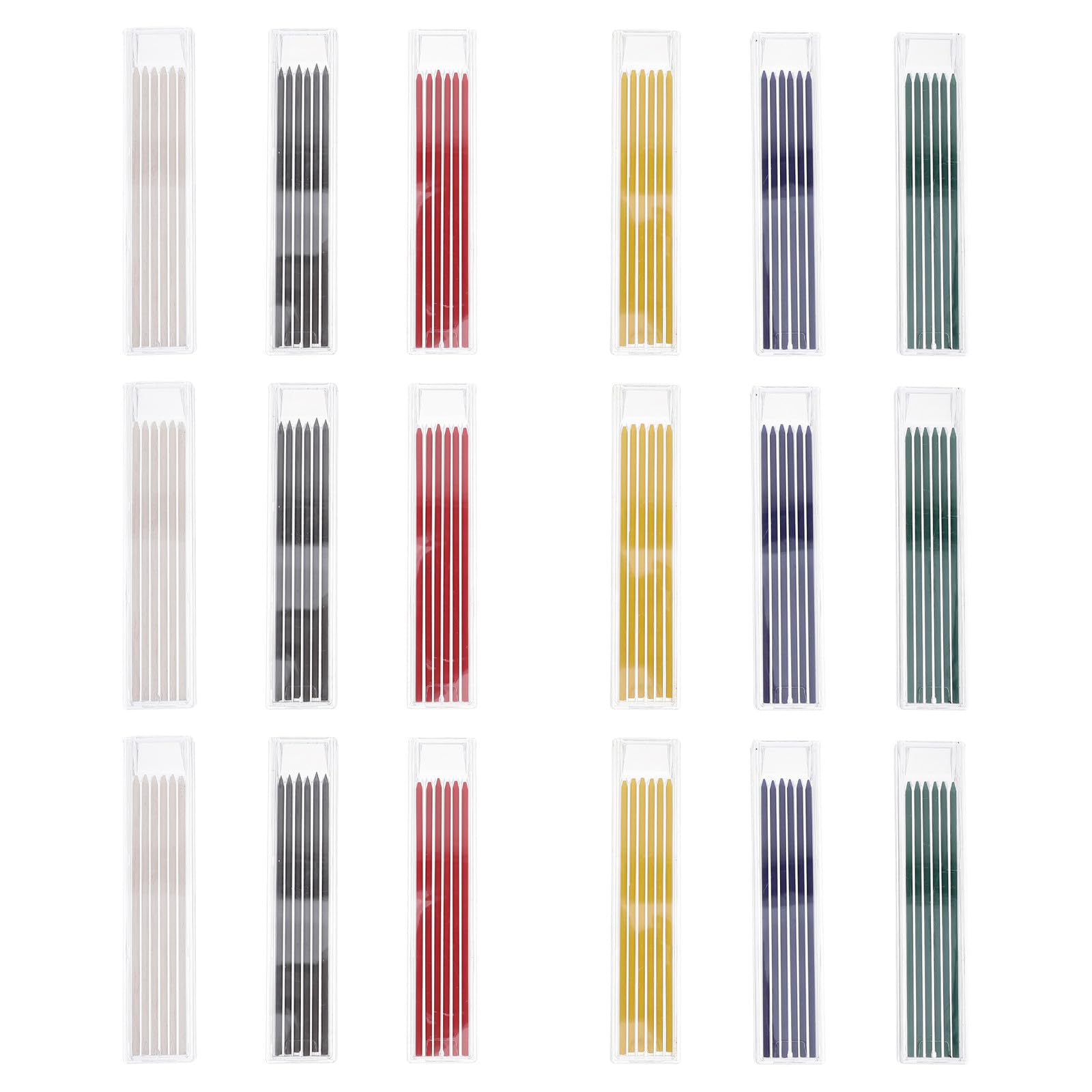 Kisangel 18 boîtes de mines de rechange pour crayons de charpentier, mines solides de remplacement pour crayons de menuisier - Recharges de 2,8 mm pour mécaniques de charpentier pour le traçage de