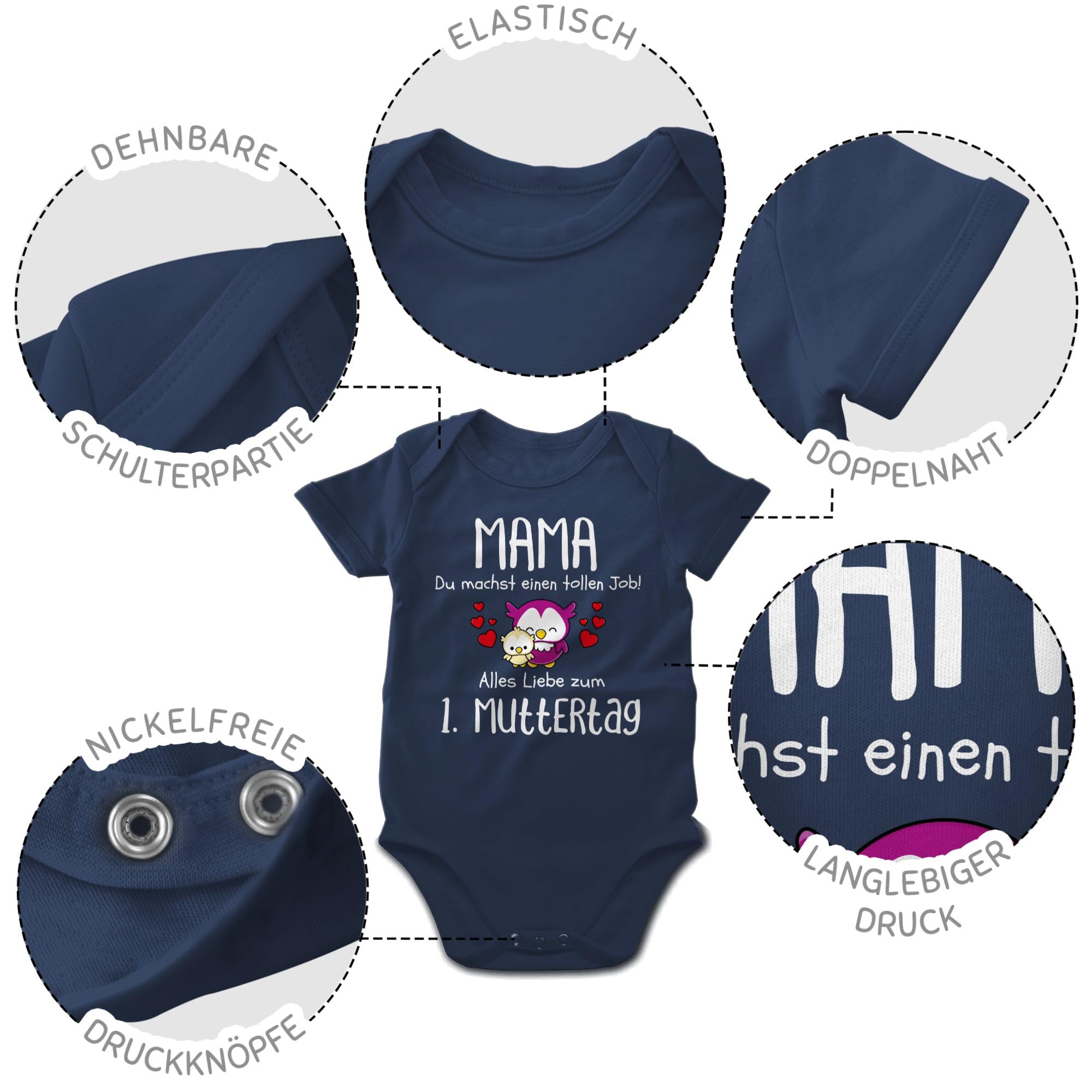 Shirtracer - Baby Body Kurzarm - 1. Muttertag I Mama du machst einen tollen Job