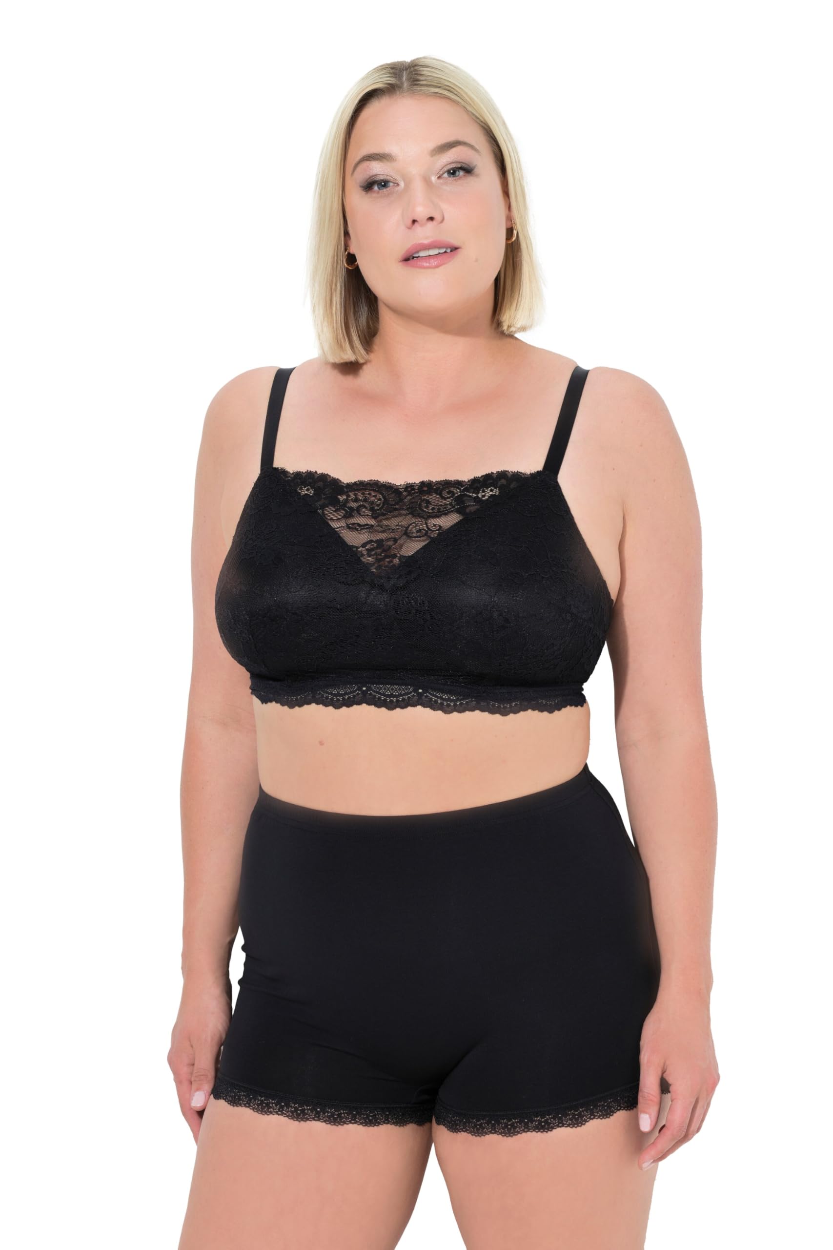 Ulla Popken Damen große Größen Übergrößen Plus Size Bralette, Softcups, Spitze, ohne Bügel 841609