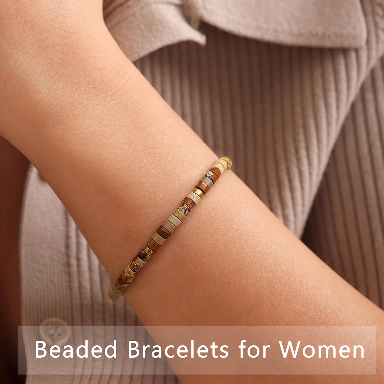 TAGOMEI Inspirational Gifts Bracelets for Women Healing Natural Stone Beaded Bracelets Thinking of You Get Well Soon Gift for Women Valentines Mothers Day Birthday Gifts for Women Friends Sister Mom - Image 5