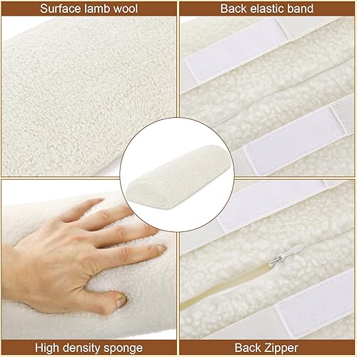 Miniatura 7 de Sintuff Cojín reclinable para reposapiés para sofá con funda, almohada de media luna, almohada debajo de la rodilla, para dormir de espalda y