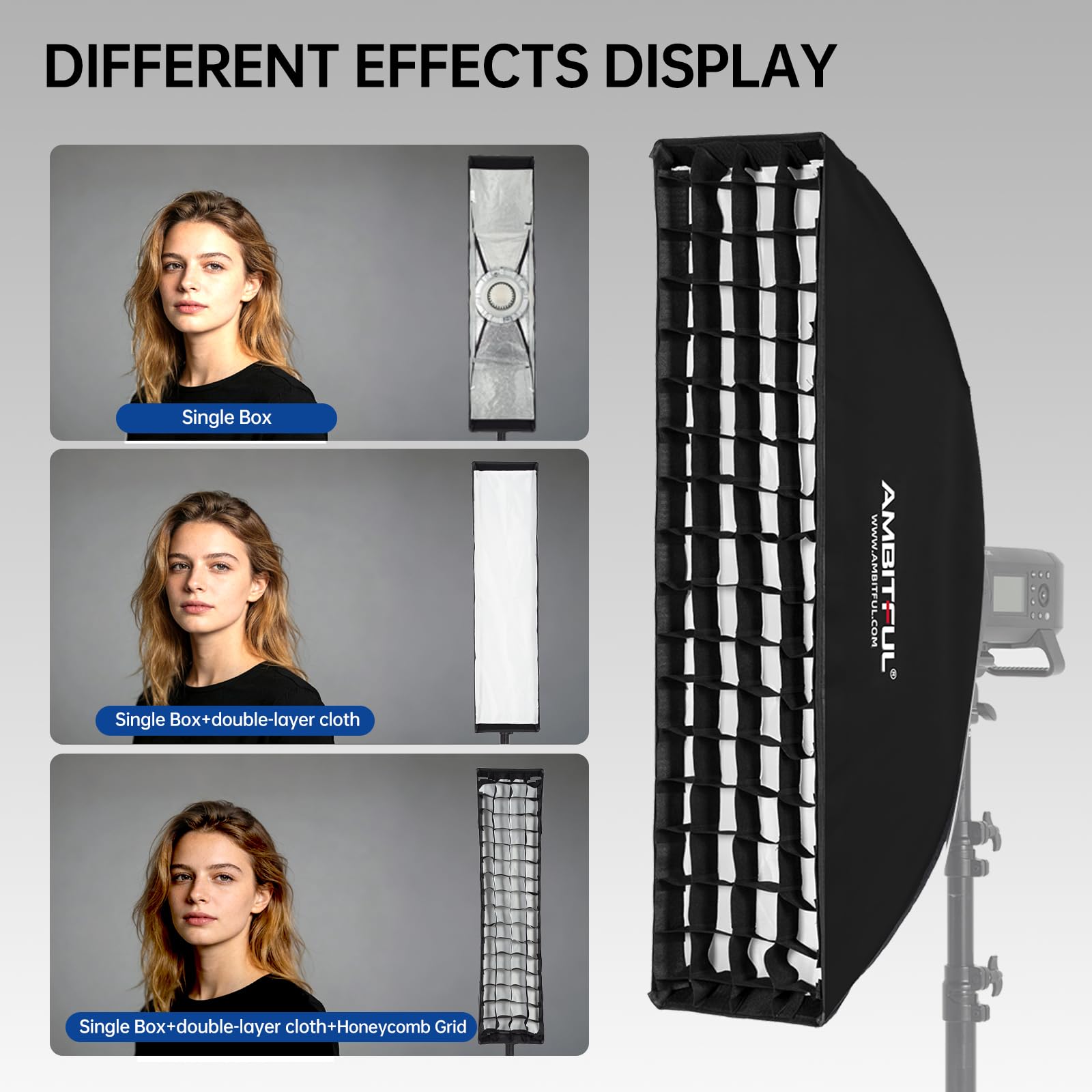 Amazon.com : AMBITFUL FW22x90 22x90cm/9 x35 Strip Softbox with