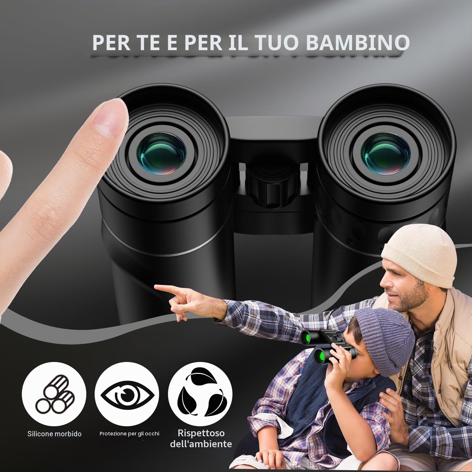 Binocolo Professionale Compatto Binocolo 10x25 per Adulti e Bambini per Birdwatching, viaggio trekking Teatro e Concerti, Caccia e Giochi Sportivi