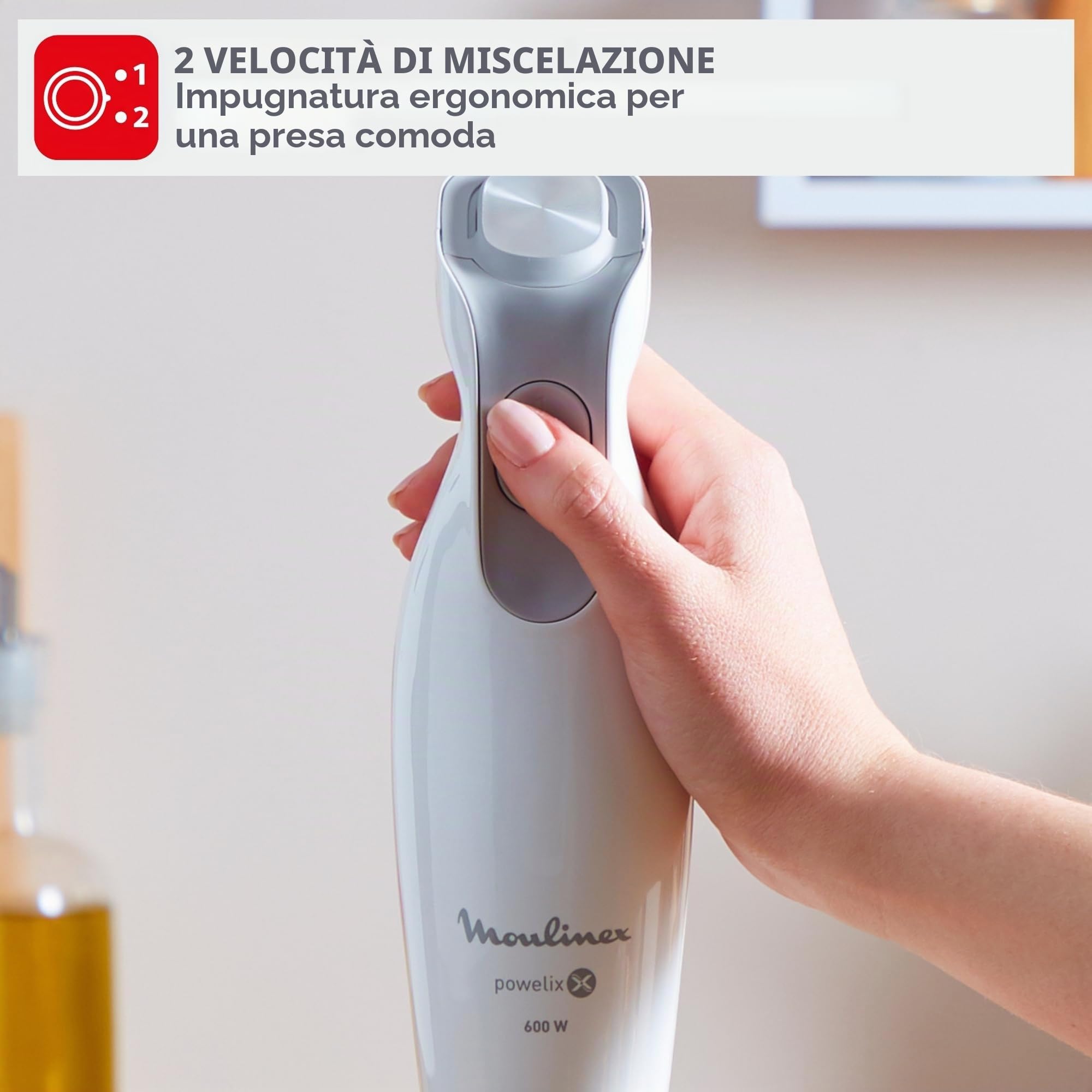 Moulinex Frullatore Daily Chef, 600 W, Bianco e Grigio