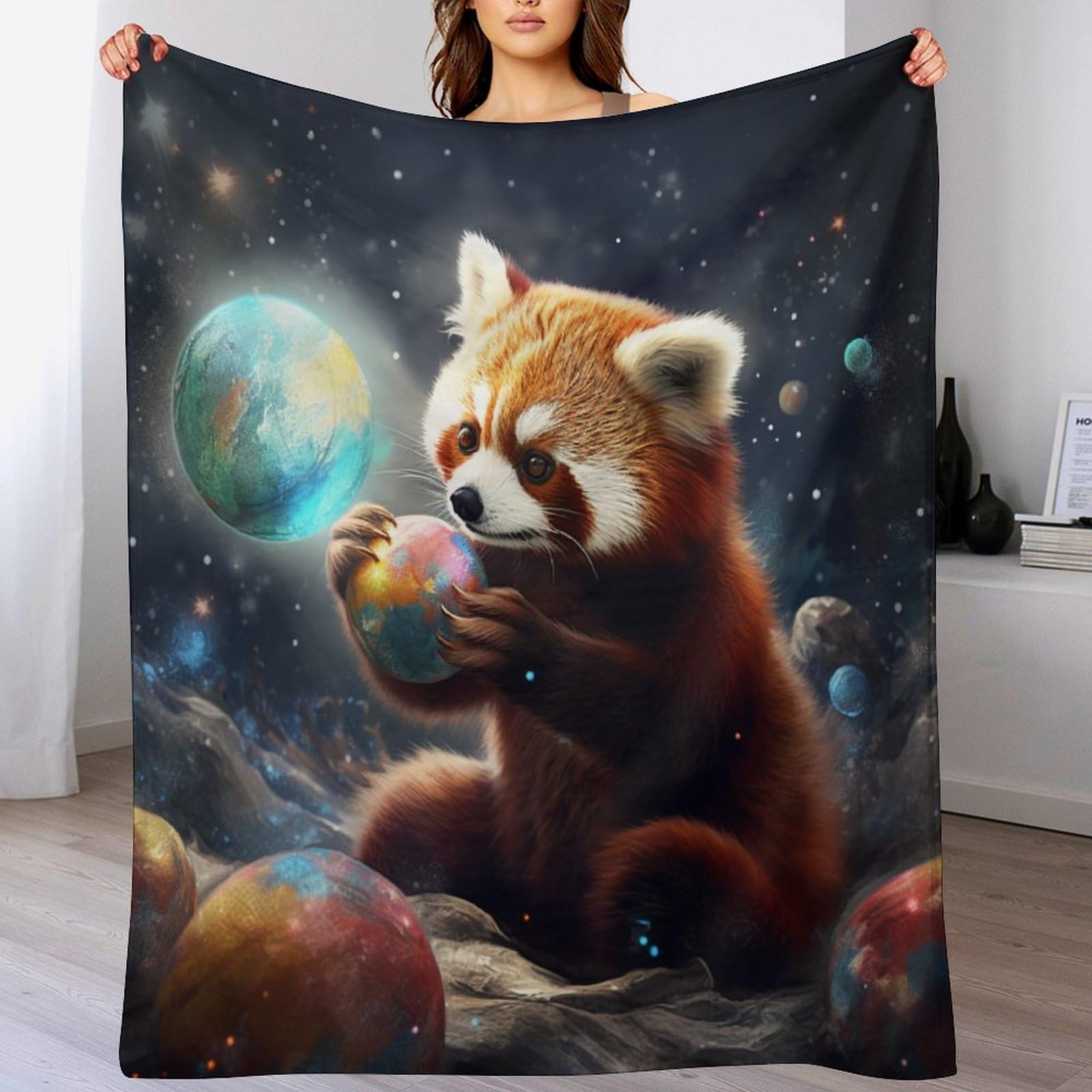 Couverture polaire en flannel moelleuse au motif ours premium