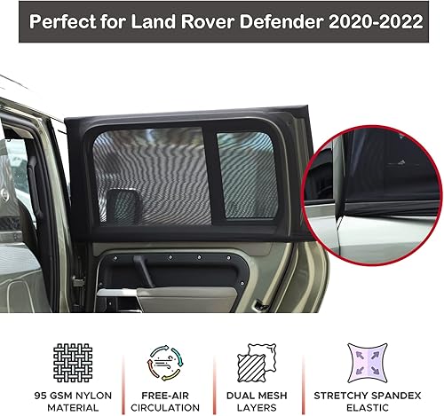 Miniatura 4 de LLKUANG 100% de protección contra insectos, compatible con Land Rover Defender 90 110 2004-2022, cortinas de malla transpirable para puertas y
