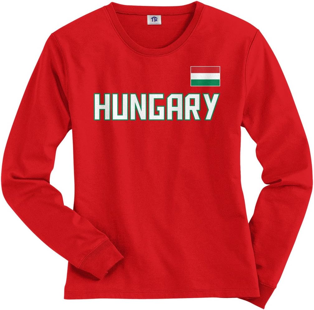 Threadrock Women's Hungary National Pride Long Sleeve T-Shirt