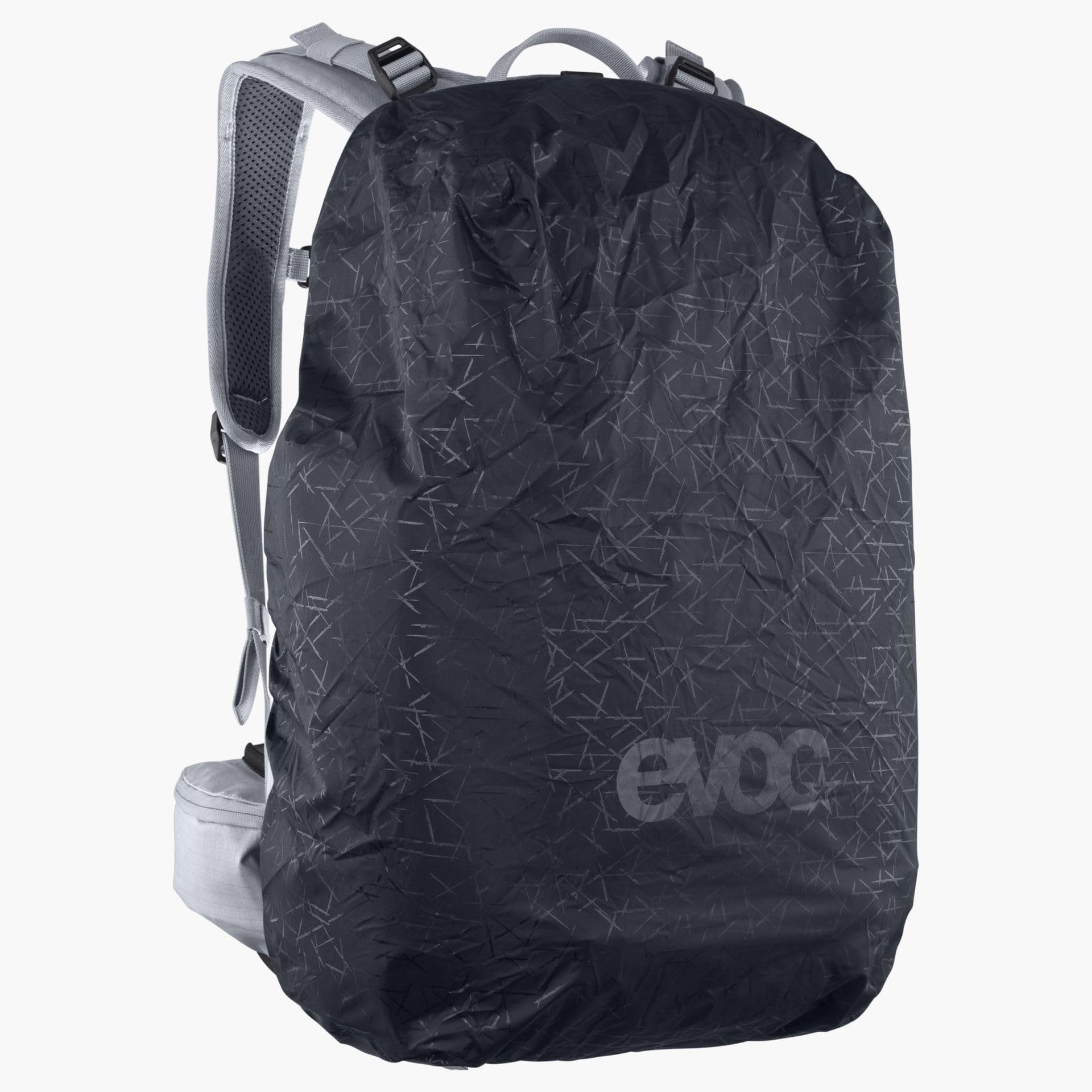 Plecak sportowy EVOC CP 18, lekki plecak trekkingowy (podział 50/50 na aparat i sprzęt, elastyczny pas biodrowy na plecaku, wymiary: 17 x 52 x 29 cm, pojemność: 18 l), kamienny szary