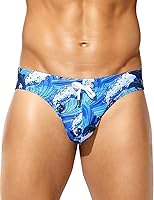 Arjen Kroos Men's Sexy Swim Briefs - Funny Print Low Rise Bikini Swimsuit with Drawstring for Beach & Pool