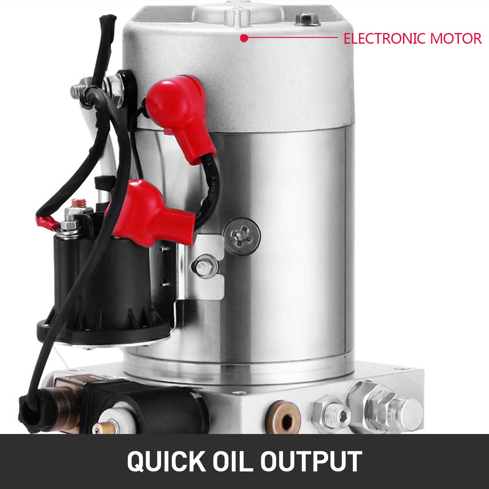 VEVOR Bomba Hidráulica 4L Bomba Hidráuli Eléctrica 2850R / MIN Bomba Hidráulica de Acción DC 12V Bomba Hidráulica con Tanque de Combustible 1.6-3KW Bomba Hidráulica de Acción Simple 1500 PS