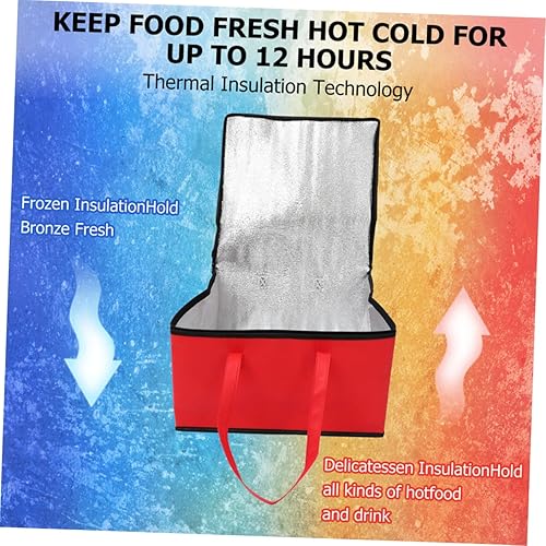 Miniatura 4 de Yardwe Bolsa de pizza Bolsa térmica Bolsa de picnic: Comida de comestibles Tote Mantener caliente caliente frío comida portador de alimentos
