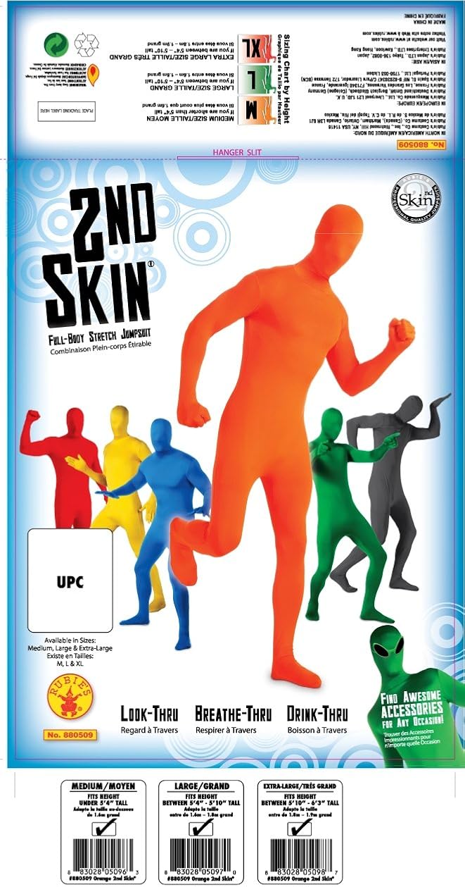 Rubie's mens Solid Color 2nd Skin Suit