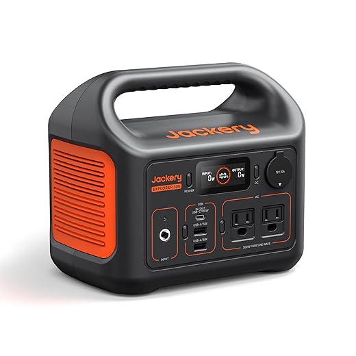 Jackery Portable Power Station Explorer 300, 292Wh Backup LiFePO4 Battery, Solar Generator for Outdoors Camping Travel Hunting Blackout (Solar Panel Optional)