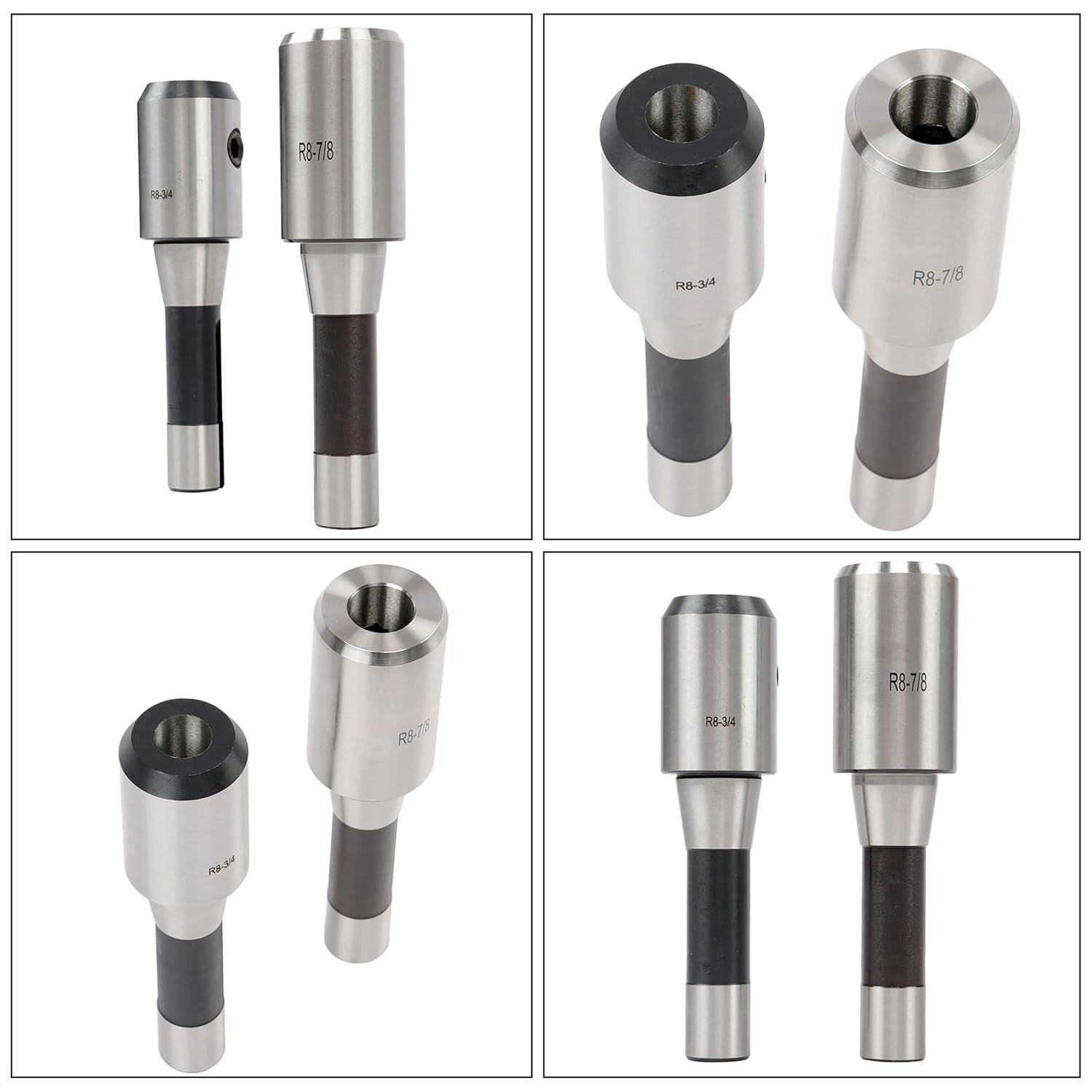 8Pcs R8 End Mill Holder Set 1/2 to 1-1/4 Inch Milling Machine Arbor for 202-5310 Fit for Bridgeport Type Milling Machines