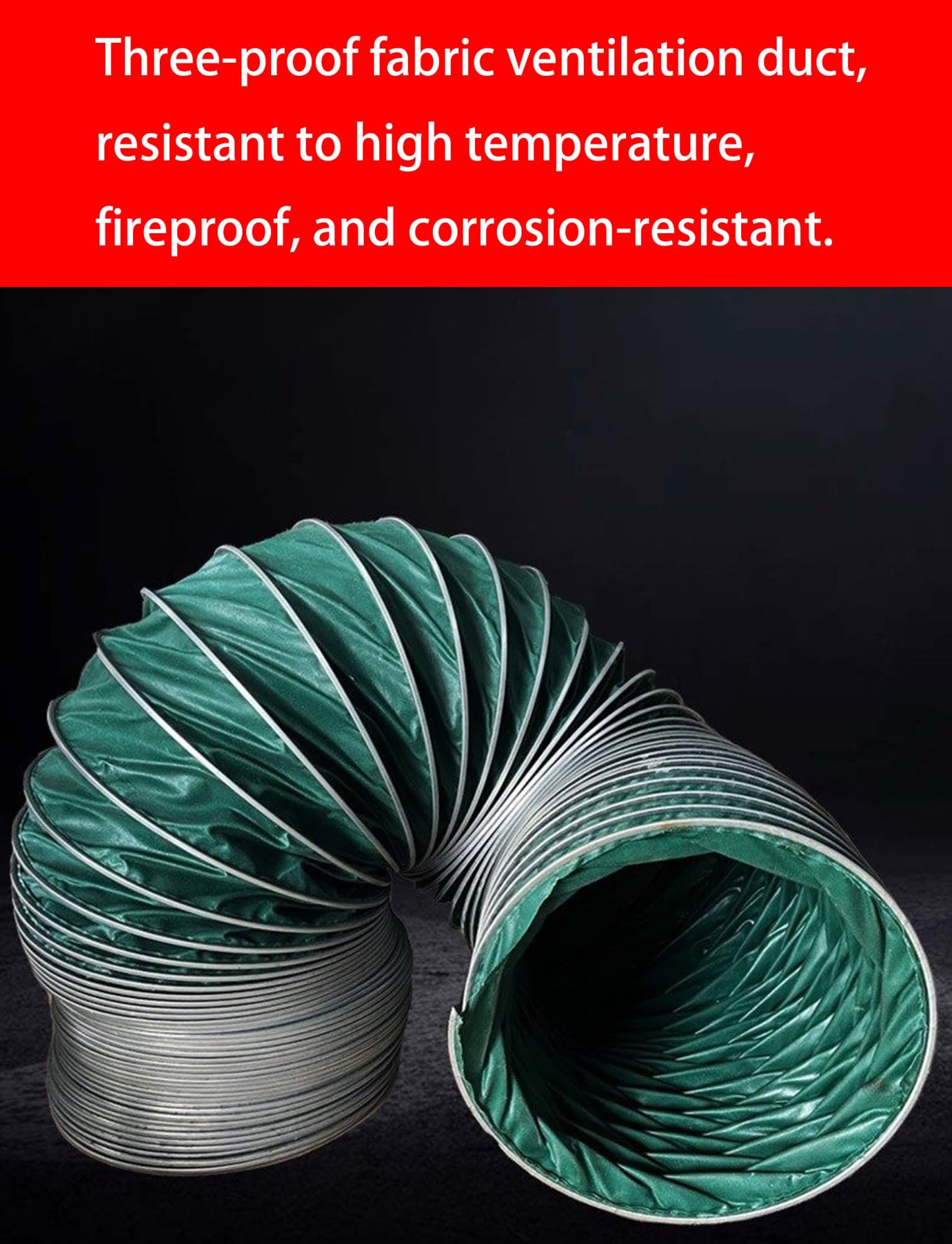 Manguera de conducto de aire flexible aislada de 27 pies, ignífuga, conducto de ventilación resistente para HVAC, secadora, escape