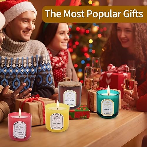 Miniatura 5 de HOME & RELAX Vela de aceites esenciales y cera de soja 100% pura en un frasco de vidrio reutilizable con tapa de corcho, una vela perfumada única y