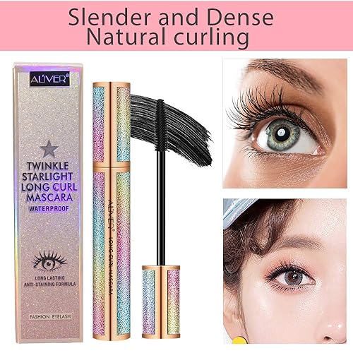 Miniatura 5 de Máscara de pestañas de fibra de seda 4D, natural, a prueba de manchas e impermeable, negro, engrosamiento que no se agrupa, pestañas más completas,