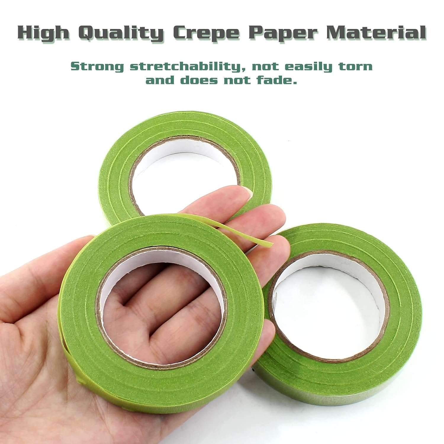 4 Rolls Grass Green Floral Tapes, 1/2 Inch Wide 30Yards/ Roll Floral Stem Wrap Tapes Waterproof Florist Tape for Bouquets Wrapping and Crafts