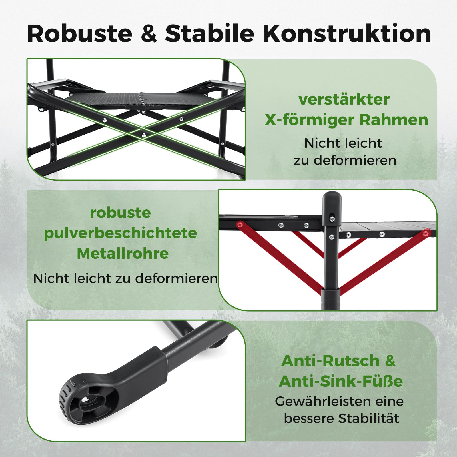 COSTWAY Campingküche klappbar, Reiseküche mit Aluminium-Tischplatte, 4 Seitentischen, Ablage & Tragetasche, Camping Küche, Outdoor-Kochstation für Picknick, Grillen, Camping und Reisen