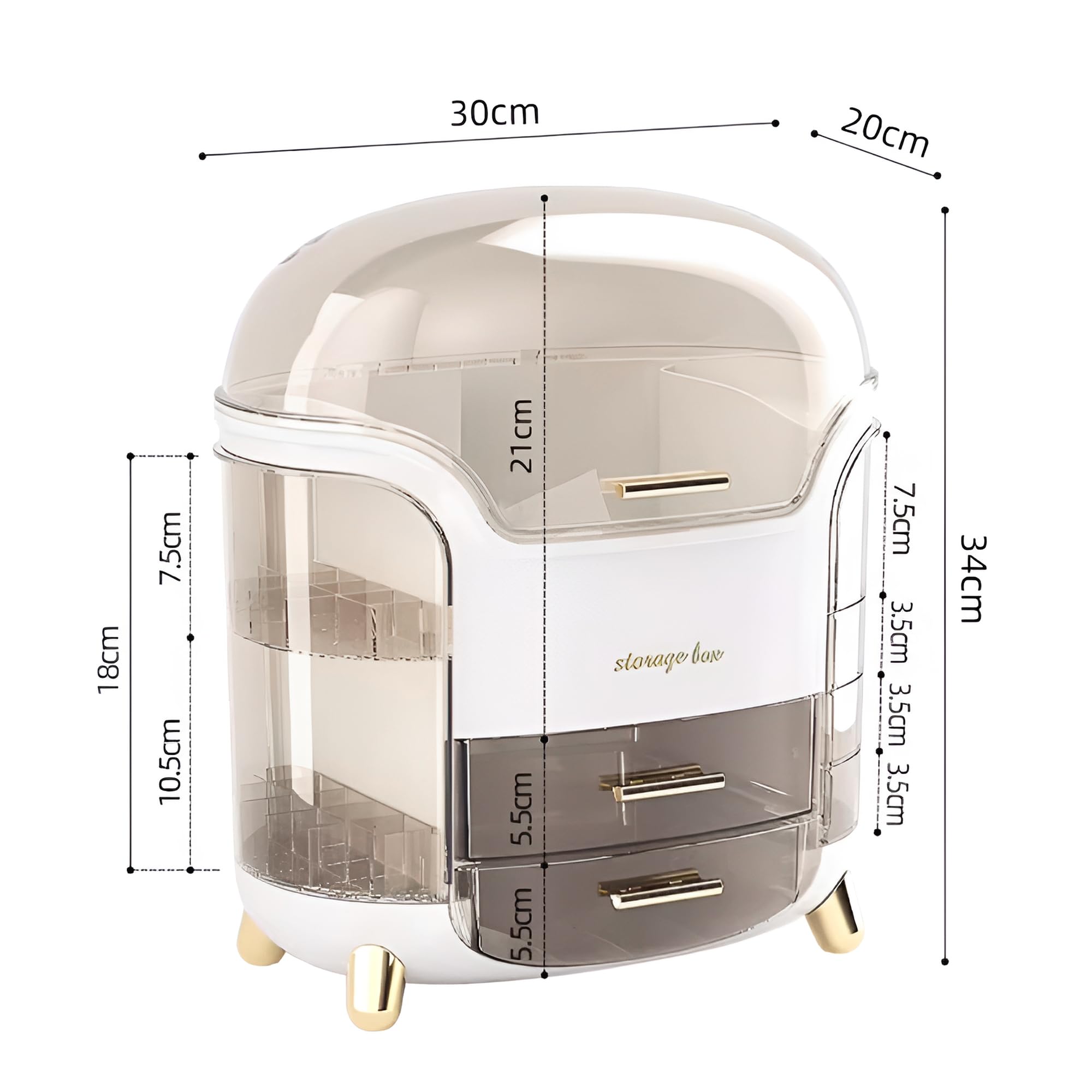 Rangement Maquillage Organisateur Multifonctionnel Boite pour Skincare et Bijoux Stockage Cosmétique pour Salle de Bain Makeup Organiser avec Tiroir Grande Capacité Etanche Présentoir Cosmétique