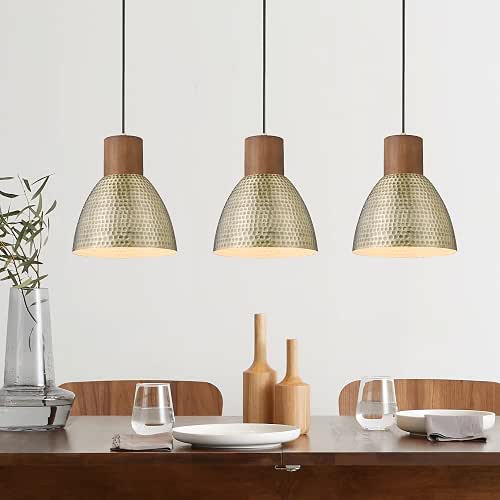 ELYONA Hammered Pendant Lights for Kitchen Island, 7” Small Solid