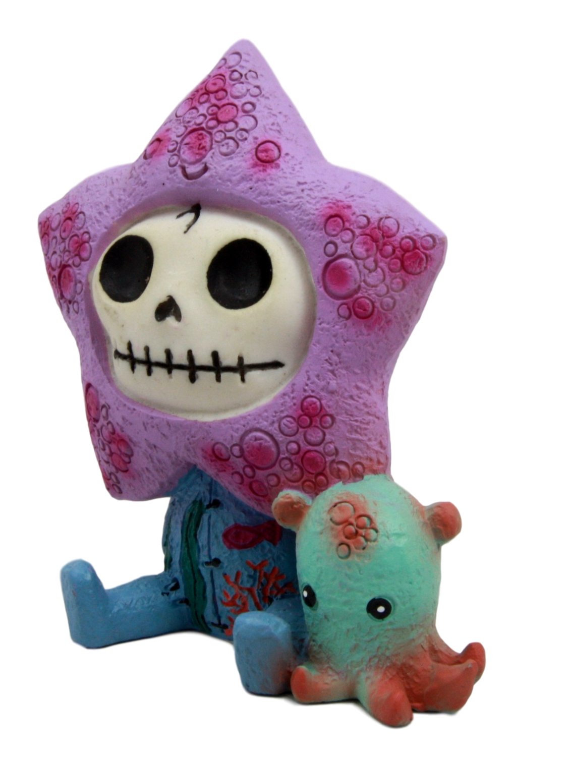 Atlantic Collectibles - Figura decorativa con diseño de huesos de la estrella de los peces, esqueleto y monstruo, 8,25 cm de alto