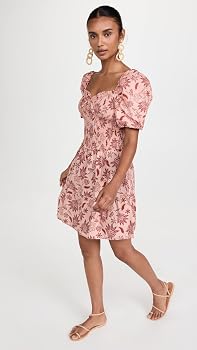 bb dakota pink dress BB Dakota Pink Floral Ruffle Cotton Pleated Mini Dress XS