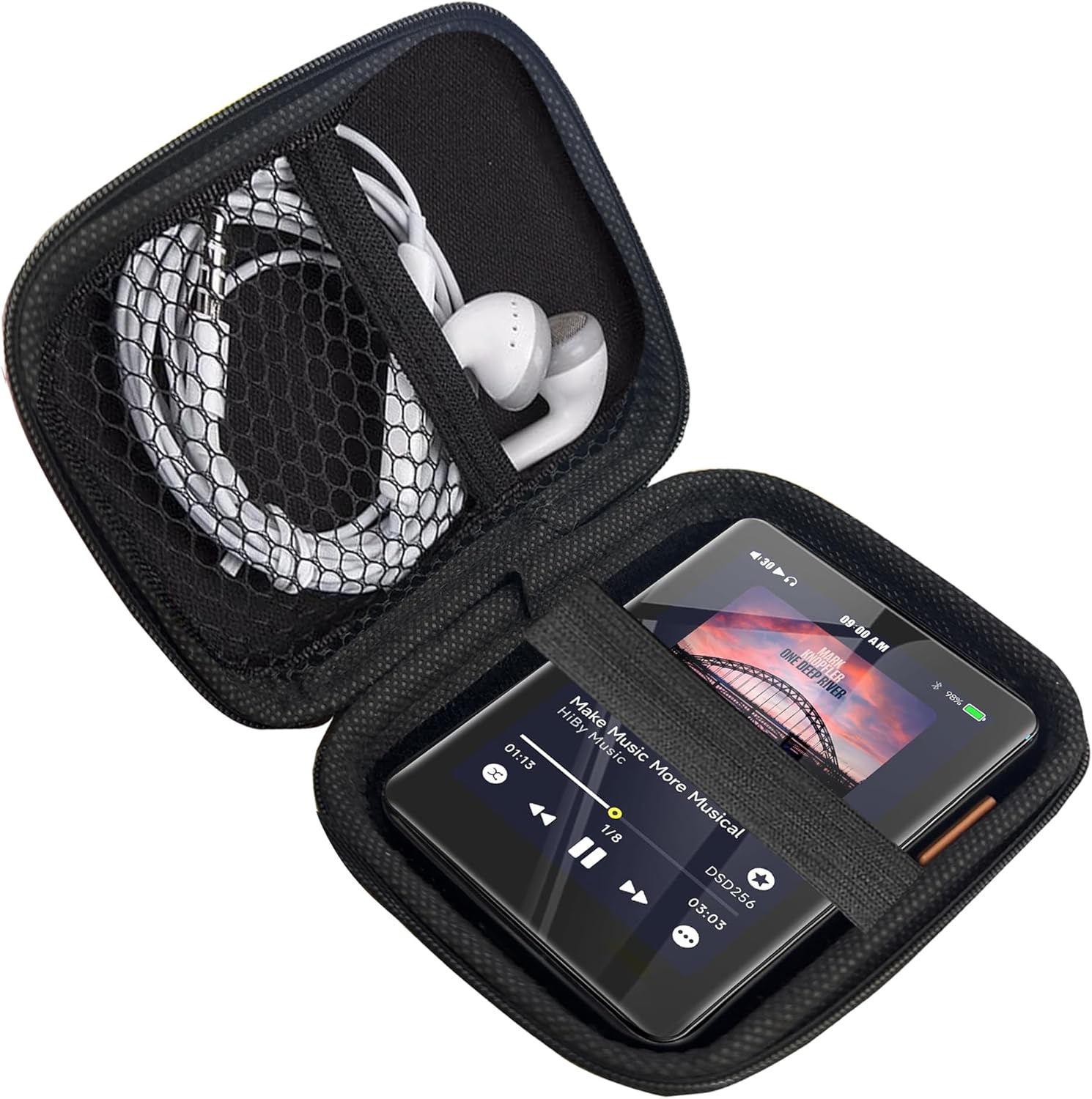 Compatible with HiBy R3 II MP3 Player Case, Lamshaw Hard Shell Travel and Storage Case Carrying Case Compatible with HiBy R3 GEN 2, R3 II MP3 Player (Black)