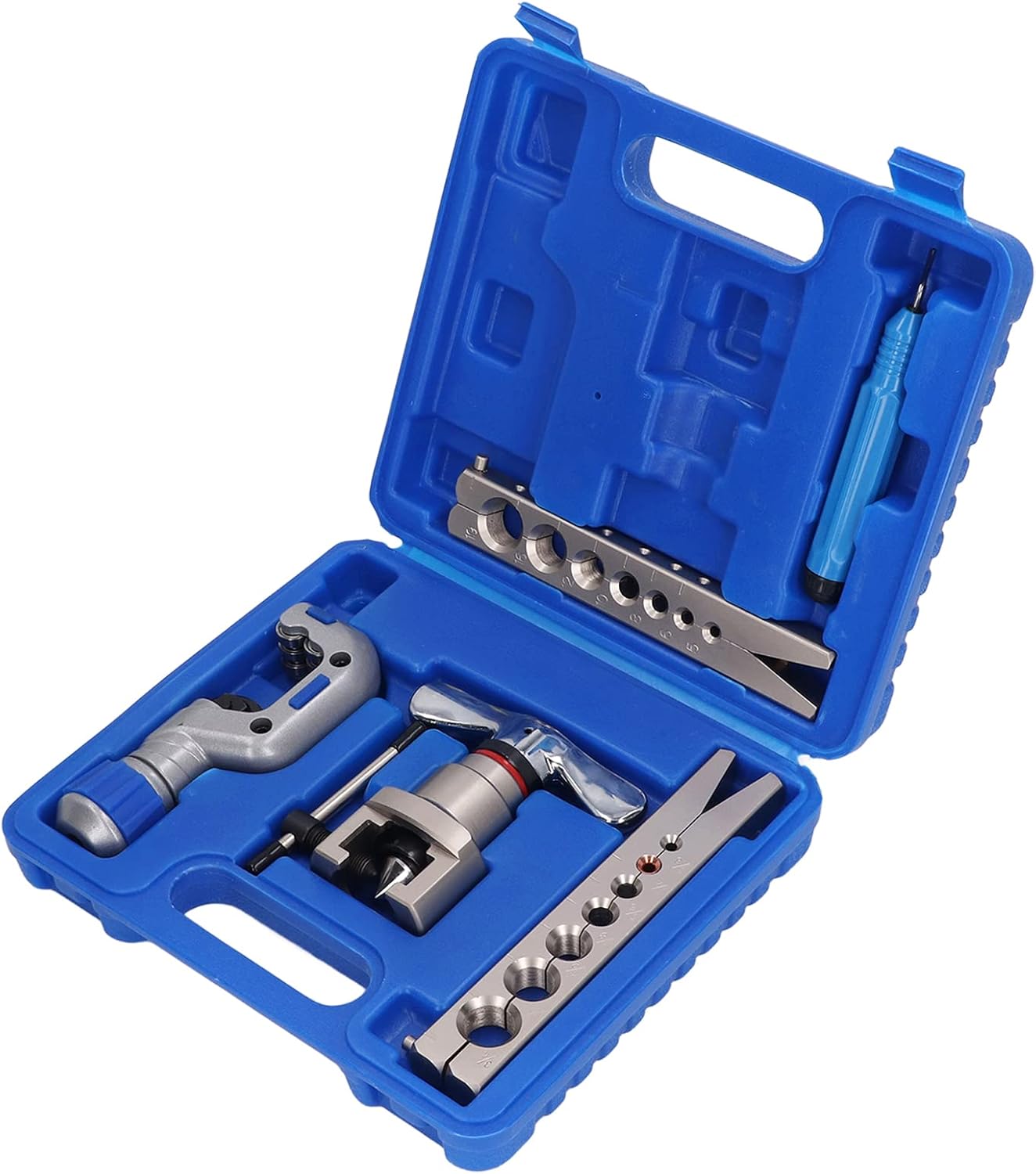 Flaring Tool Hvac, Brake Flaring Tool Brake Line Flaring Tool Kit 3/16in 1/4in 5/16in 3/8in 1/2in 5/8in 3/4in 7 Hole Tubing Flaring Tool Eccentric Cone Tube Pipe Flaring Tool
