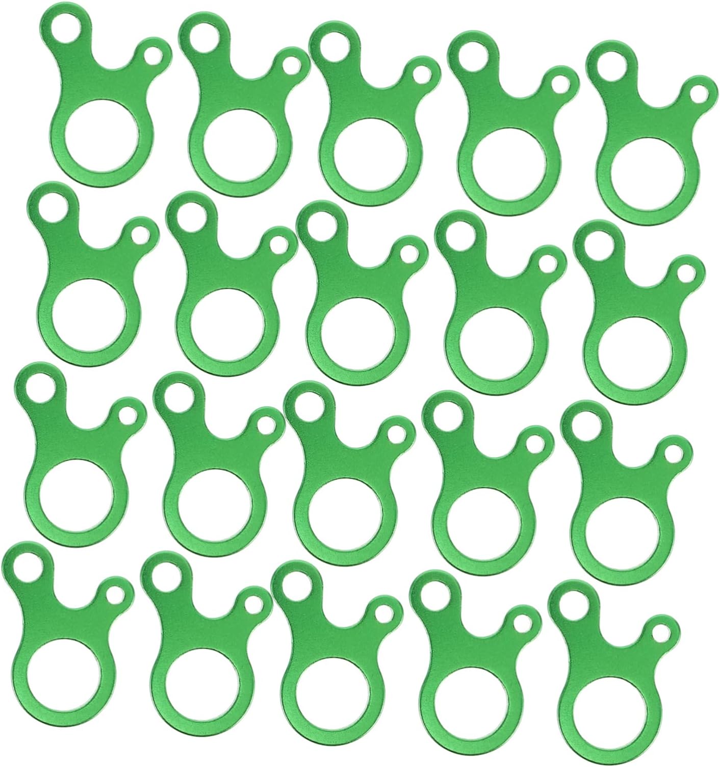 WESIEVYA 20pcs Tent Accessories Tent Lines Tighteners Camping Rope Fixers Tent Rope Adjuster Tensioners Tent Rope Buckle Tent Cord Tighteners Camping Rope Adjuster Aluminum Alloy Green