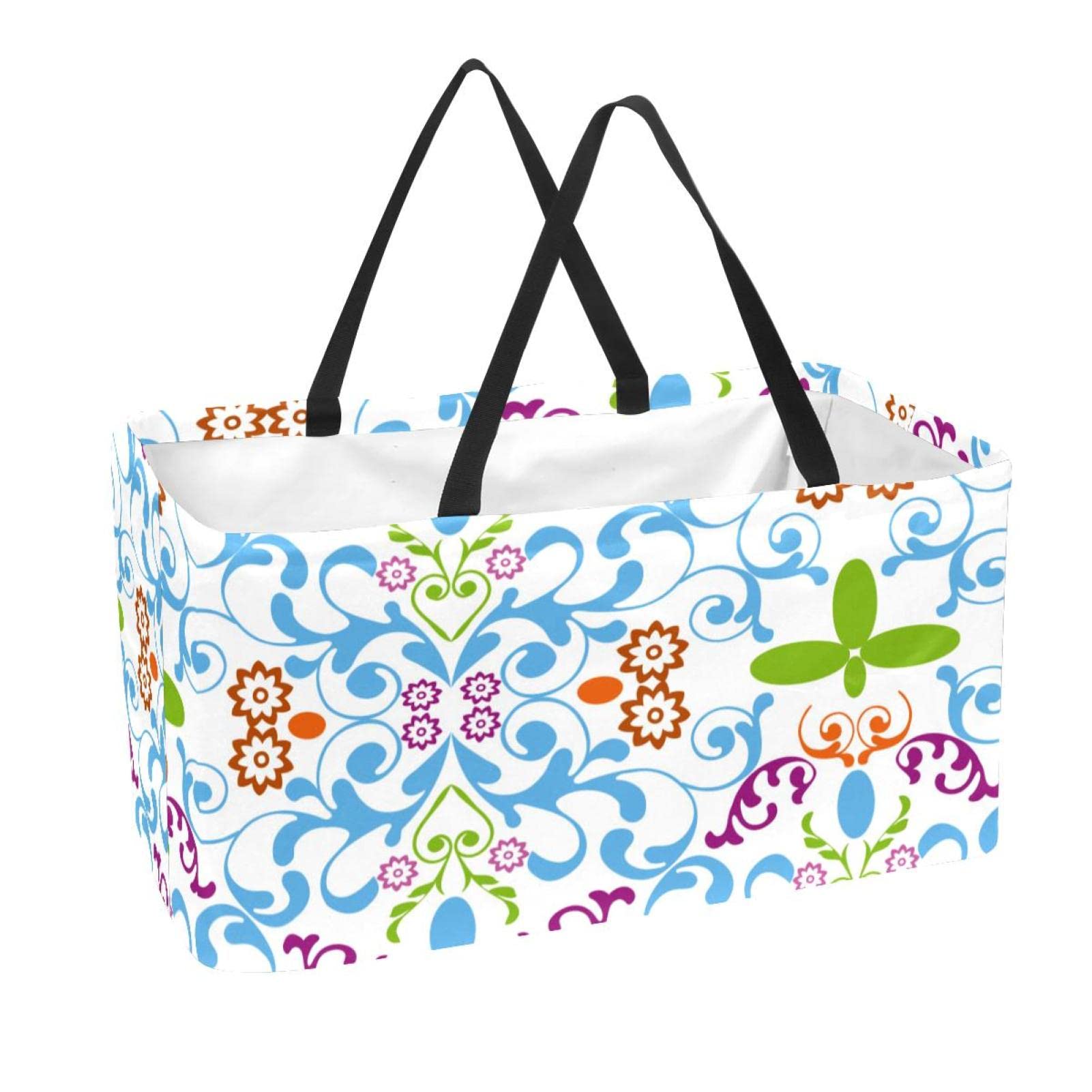 Juvale Confezione da 10 borse per la spesa riutilizzabili in tela e sacchetti regalo – 38 x 32 cm – Colori assortiti multicolori – Pieghevoli, lavabili in lavatrice, manici in polipropilene non