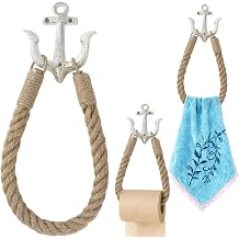 Notakia Vintage Cast Iron Nautical Anchor Wall Hooks Coastal Towel Hooks Decorative Wall Mounted Hanger for Beach House Lake House or Bathroom Decor Rustic Towel Rack White Toilet Paper Holder