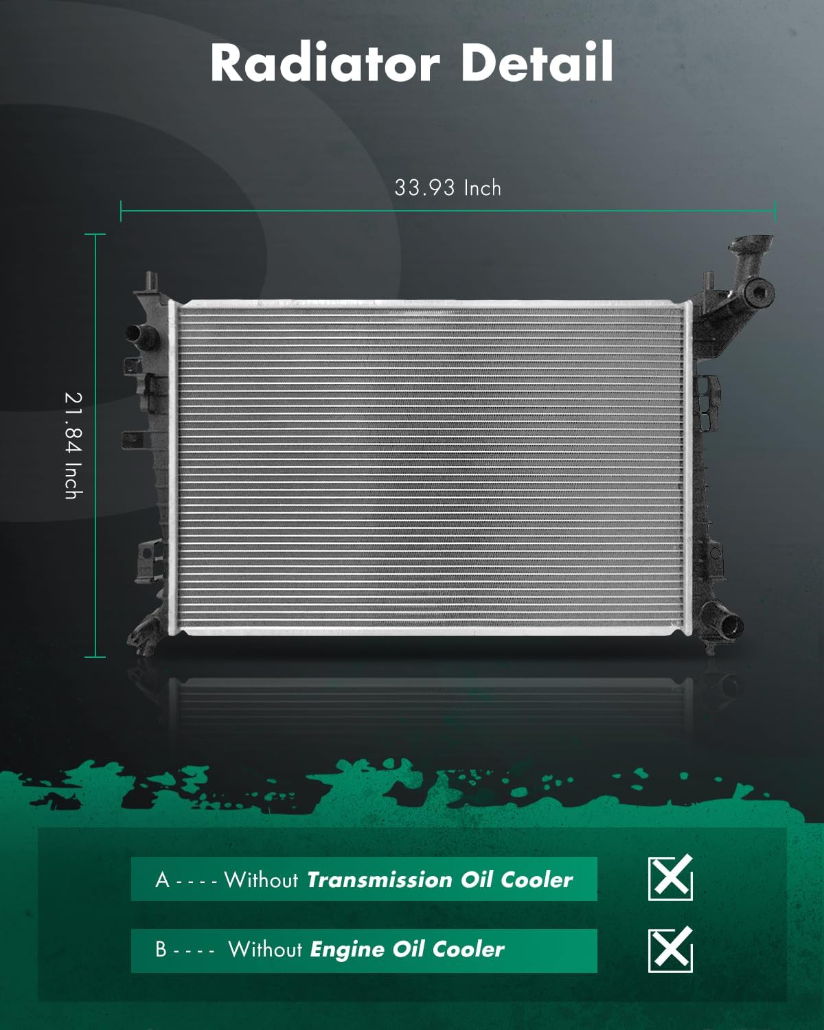 SCITOO Engine Coolant Radiator Assembly for Ford Focus 2008 2009 2010 2011, L4 2.0L, Replace 13087