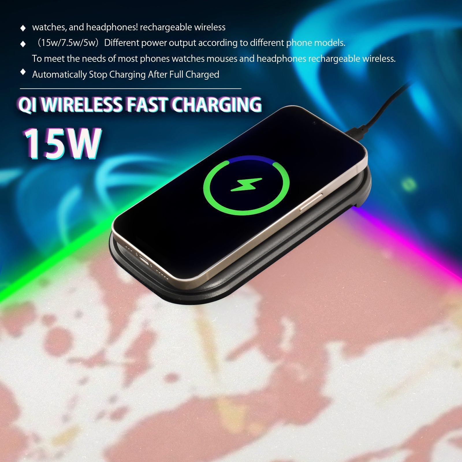 Arancione Inchiostro Wireless Ricarica Incandescente animale pad anime animale tappetino per scrivania grande mousepad gaming incandescente studio 80x30 cm