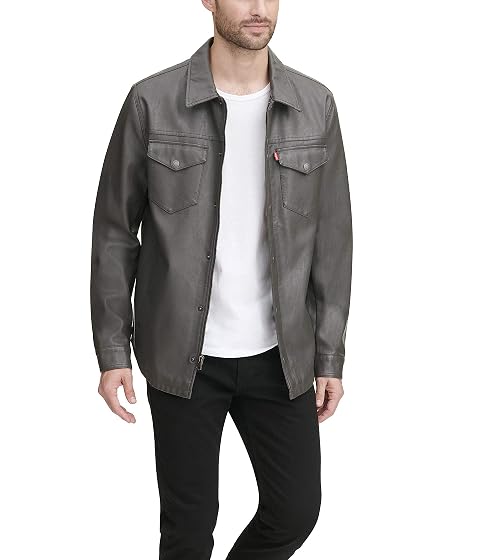 Levi's Men's Faux Leather Shirt Jacket 