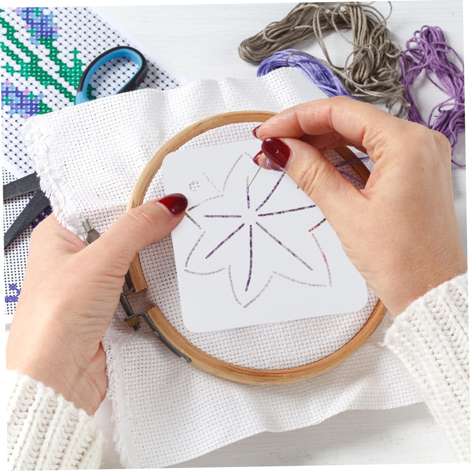 Hohopeti 24piezas Plantilla De Acolchado De Flores Para Manualidades Plantilla De Dibujo y Para Patchwork y Costura
