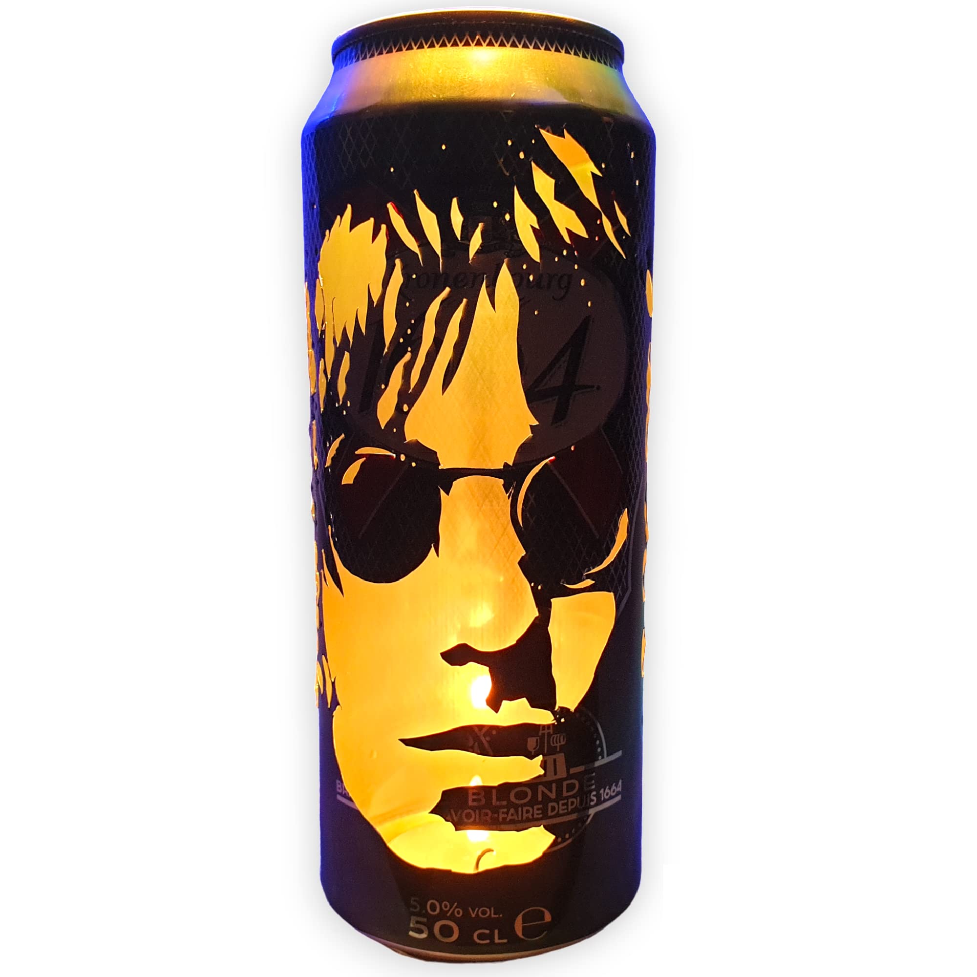 Liam Gallagher Beer Can Lantern! Oasis, Live '25, Pop Art Portrait Candle Lamp - Unique Gift!